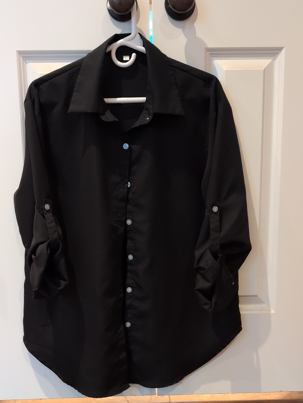 SHEIN Black Button-Down Blouse